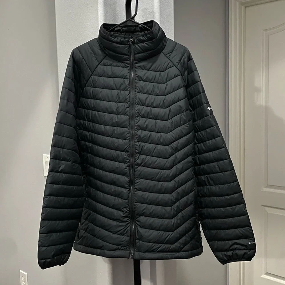 Men’s Columbia Omni-Heat Thermal Down Jacket Puffer Coat Size 3X Black NWOT Flaw - Picture 2 of 12